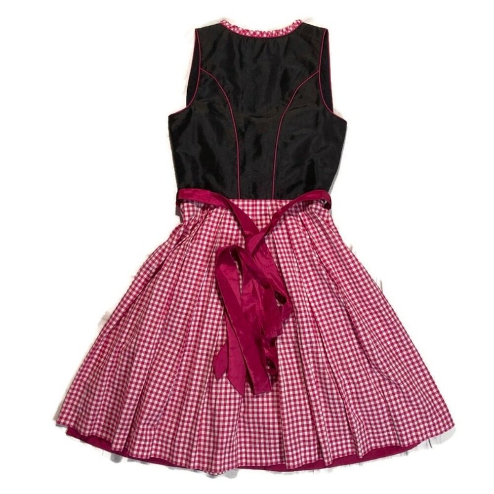 Authentic Dirndl Dress Apron Blouse Set Oktoberfest Landhaus Pink Black 36 XS S - Picture 5 of 6